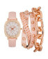 ფოტო #1 პროდუქტის Women's Analog, Three-Hand Quartz Blush Polyurethane Strap Watch 35mm Gift Set