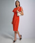 Women's Ruched Flutter-Sleeve Sheath Dress