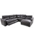 Фото #9 товара Gabrine 5-Pc. Leather Sectional with 2 Power Headrests and Chaise, Created for Macy's