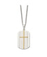 Фото #3 товара Chisel brushed Yellow IP-plated Cross Dog Tag Curb Chain Necklace