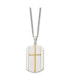 ფოტო #3 პროდუქტის Brushed Yellow IP-plated Cross Dog Tag Curb Chain Necklace