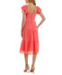 Фото #5 товара Платье Trixxi средней длины с V-образным вырезом и рукавами с многоуровневыми оборками