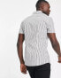Фото #4 товара ASOS DESIGN skinny stripe shirt in white/black
