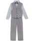 Little Boys Linen Look Machine Washable Vest Set