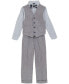 Toddler Boys Linen Look Machine Washable Vest Set