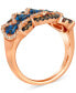 ფოტო #2 პროდუქტის Blueberry Sapphire (1-1/6 ct. t.w.) & Diamond (5/8 ct. t.w.) Crown Ring in 14k Rose Gold