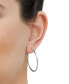 ფოტო #2 პროდუქტის Polished Classic Tube Medium Hoop Earrings in 14k White Gold, 1-3/8"