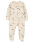 Baby Truck Print 2-Way Zip Cotton Sleep & Play Pajamas NB