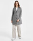 Juniors' Houndstooth Long-Sleeve Reefer Coat