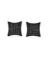 ფოტო #2 პროდუქტის Black Square Shaped Cubic Zirconia Micro Pave CZ Kite Stud Earrings For Men Black Plated .925 Sterling Silver 9MM