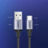 Фото #11 товара Kabel przewód w mocnym oplocie USB - USB-C QC 3.0 3A 2m szary
