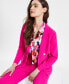 Фото #3 товара Women's Textured Open-Front Button-Trim Blazer, Created for Macy's