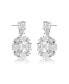 White Gold Plated Cubic Zirconia Accent Dangle Earrings