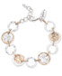 Фото #1 товара Two-Tone Hammered Circle & Disc Flex Bracelet, Created for Macy's