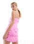 Фото #2 товара SNDYS satin embroidered floral mini dress in pink