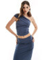 Фото #1 товара 4th & Reckless off shoulder bandeau top co-ord in slate blue