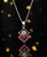 Фото #2 товара A&M silver-Tone Ruby Accent Triangle Pendant Necklace