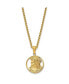 Polished Yellow IP-plated Jesus Pendant on a Box Chain Necklace