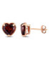 ფოტო #1 პროდუქტის Garnet (2-4/5 ct. t.w.) Heart Stud Earrings in 14k Rose Gold