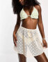 Reclaimed Vintage beach crochet mini skirt in cream