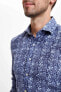 Фото #3 товара Рубашка мужская Slim Fit с цветочным рисунком DeFacto