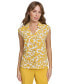 Фото #1 товара Women's Floral-Print Button-Down Collared Top