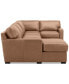 Фото #9 товара Radley 136" 4-Pc. Leather Square Corner Modular Chaise Sectional, Created for Macy's