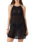 Фото #1 товара Juniors' Mona Crochet Halter Open-Back Cover-Up Dress