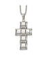 ფოტო #1 პროდუქტის Stainless Steel Polished Moveable Cross Rope Chain Necklace