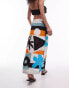 Topshop Sarong in Block Star Print in Multi