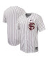 Фото #1 товара Men's White, Garnet Florida State Seminoles Pinstripe Replica Full-Button Baseball Jersey