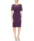 Sequinned-Lace-Yoke Sheath Dress