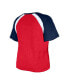 Фото #2 товара Women's Red Cleveland Guardians Plus Size Raglan V-Neck T-Shirt