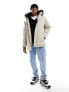 Фото #7 товара Hollister all weather faux fur trim hooded parka in stone