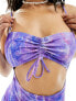 Фото #3 товара Monki twist front swimsuit in purple swirl print