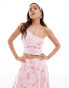 Фото #3 товара ASOS DESIGN one shoulder asymmetric co-ord top in pink floral print