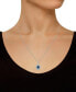 London Blue Topaz (1-5/8 Ct. T.W.) and Diamond (1/2 Ct. T.W.) Halo Pendant Necklace in 14K White Gold