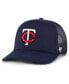 Men's Navy Minnesota Twins Foam Logo Trucker Snapback Hat