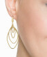 ფოტო #2 პროდუქტის Polished & Textured Interlocking Navette Orbital Drop Earrings in 14k Gold