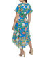 ფოტო #2 პროდუქტის Women's Floral-Print Clip-Dot Midi Dress