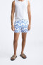 REGULAR GEOMETRIC PRINT SWIMMING TRUNKS