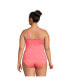 Фото #5 товара Plus Size Chlorine Resistant V-Neck Wrap Underwire Tankini Swimsuit Top Adjustable Straps