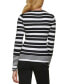 Фото #2 товара Women's Striped Logo-Cuff Crewneck Sweater