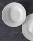 Amanda White Embossed Rim Soup Plates, Set of 4