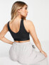 adidas Sportswear low support sports bra top with three stripes in black