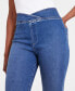 Фото #8 товара Women's High Rise Asymmetrical-Waist Bootcut Jeans, Created for Macy's