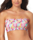 Фото #1 товара California 276717 Waves Juniors' Smocked Bandeau Bikini Top Womens Size M