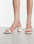 RAID Lycia strappy mid heeled sandals in white