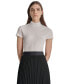 ფოტო #1 პროდუქტის Women's Puckered Knit Mock Neck Cap-Sleeve Top