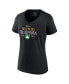 ფოტო #3 პროდუქტის Women's Black Boston Celtics 2024 NBA Finals Champions Fade Away Jumper Roster Signature V-Neck T-Shirt